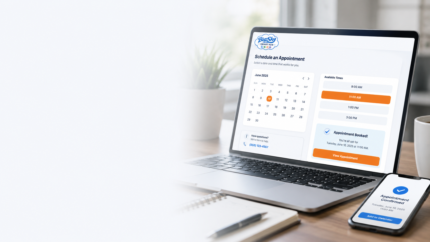 Big Sky Smart Scheduling on laptop and phone